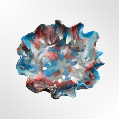 Red White and Blue resin bowl