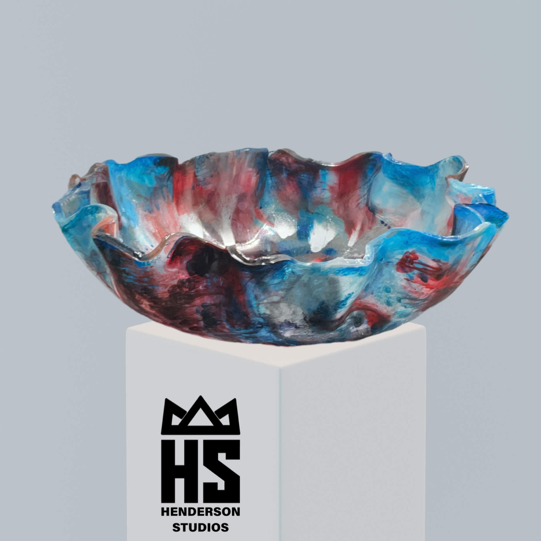 Red White and Blue resin bowl